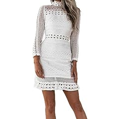 Lace Hollow Out Party Dress Autumn Women Long Sleeve for sale  Delivered anywhere in Canada