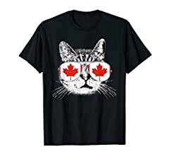 Canada Flag Canadian Cat Sunglasses Funny T Shirt Men for sale  Delivered anywhere in USA 