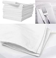 Cotton napkins white for sale  Delivered anywhere in UK
