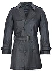 Mens Black German Military WW2 Vintage Long Trench for sale  Delivered anywhere in Ireland