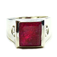CaratYogi Natural Indian Ruby Mens Ring Bold 925 Sterling for sale  Delivered anywhere in UK
