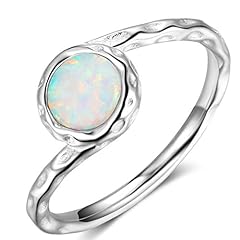 JUDE 925 Sterling Silver Hammered Created Opal Wave for sale  Delivered anywhere in UK