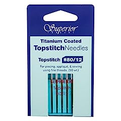 Used, Superior Threads - Titanium-Coated Topstitch Needles #80/12 - 5 Count Quilting Embroidery Sewing for sale  Delivered anywhere in USA 