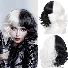 Woojfcang cruella wigs for sale  Delivered anywhere in Ireland