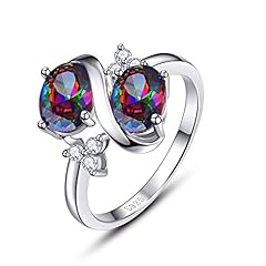 Merthus 925 Sterling Silver Simulated Mystic Rainbow for sale  Delivered anywhere in UK