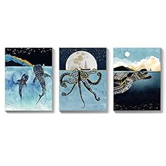 Used, Petrala Octopus Decor Blue Wall Art Nautical Bathroom for sale  Delivered anywhere in Canada