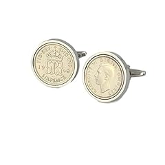 Polished sixpence cufflinks for sale  Delivered anywhere in UK