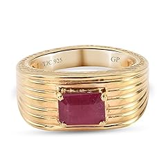GP Ruby Solitaire Ring for Men in 14ct Gold Plated for sale  Delivered anywhere in UK