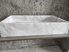 Fregadero de mármol Carrara acabado mate medida 80 x 45 cm fotos reales del lavabo lavabo de baño fregadero fregadero baño baño de apoyo segunda mano  Se entrega en toda España 