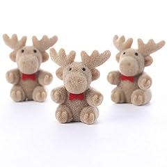 Miniature flocked reindeer for sale  Delivered anywhere in USA 