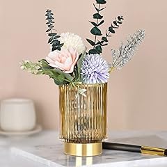 Glass vase gold for sale  Delivered anywhere in USA 