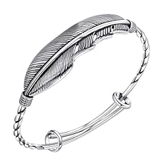 Silver feather bracelet for sale  Delivered anywhere in USA 