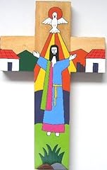 Croce legno dipinta usato  Spedito ovunque in Italia 