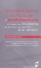 Vocabulaire critique architect d'occasion  Livré partout en Belgiqu