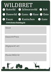 Wildbret etiketten 10x7 gebraucht kaufen  Wird an jeden Ort in Deutschland