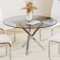 Round glass dining for sale  Delivered anywhere in USA 