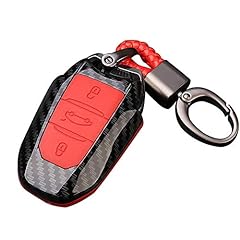 Happyit ABS Carbon Fiber Shell + Silicone Car Key Case for sale  Delivered anywhere in UK