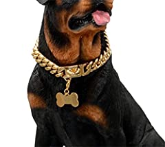 Gebraucht, MTRSUE 15MM Gold Ketten Halsband Hund, 18K Karat Vergoldet gebraucht kaufen  Wird an jeden Ort in Deutschland