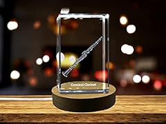 Clarinet engraved crystal for sale  Delivered anywhere in UK