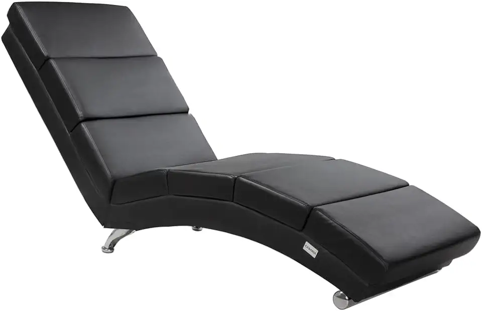 Casaria Relaxstoel XXL London Ergonomisch hoge rugleuning 186cm relaxstoel lounge stoel chaise longue kunstleer zwart tweedehands  