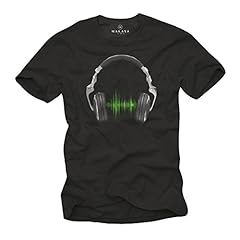 MAKAYA Music Dj Men's T-Shirt Headphones Black Size for sale  Delivered anywhere in Canada