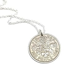 Sixpence coin necklace.1964 for sale  Delivered anywhere in USA 