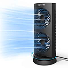 Dr. Prepare Tower Fan Oscillating Fan, Portable Desk Fan with 3-Speed Options, Dual Air Circulation, 110° Oscillation, 3 Timers, Personal Quiet Table Fan for Home Office Desktop Bedroom, 12 inch for sale  Delivered anywhere in USA 