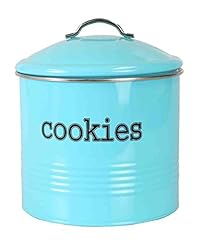 Home Basics Tin, Turquoise Cookie Jar for sale  Delivered anywhere in USA 