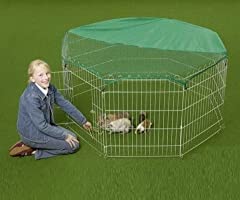 BUNNY BUSINESS 8 Panel Rabbit Guinea Pig Play Pen Rabbit, used for sale  Delivered anywhere in UK