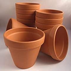 Terracotta flower pots (pack of 10) 15.5cm diameter for sale  Delivered anywhere in UK