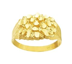 10k Gold Solid Nugget Ring Men's Gold Ring for sale  Delivered anywhere in USA 