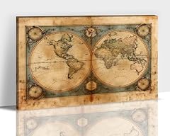 Vintage map wall for sale  Delivered anywhere in USA 
