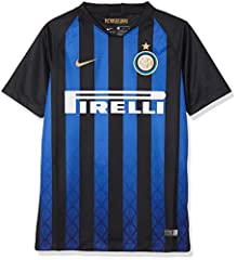 Nike Inter Home Std J T-Shirt, Bambino, Nero/Truly Gold/Full Sponsor, S usato  Spedito ovunque in Italia 