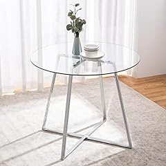 Round glass dining for sale  Delivered anywhere in USA 