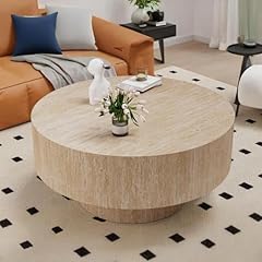 Round travertine coffee for sale  Delivered anywhere in USA 