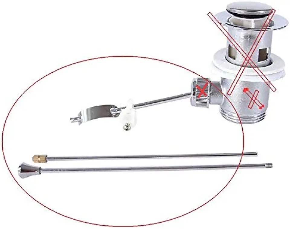 Scharnierstuk en trekstang voor afvoergarnituur sifon en push-up ventiel GSuZS, gebruikt tweedehands  