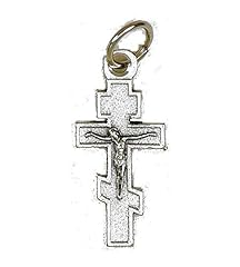 Sterling Gifts Byzantine Orthodox Greek Cross Charm w/Crucifix Antique Silver for sale  Delivered anywhere in Canada