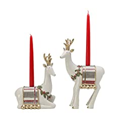 Used, Fitz and Floyd Mistletoe Merriment Deer Candleholder for sale  Delivered anywhere in USA 