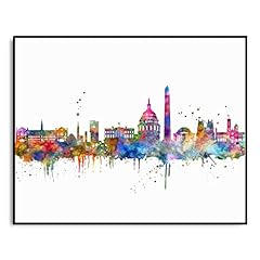 Washington skyline watercolor for sale  Delivered anywhere in USA 