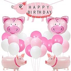 Pink pig birthday for sale  Delivered anywhere in UK