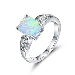 YAZILIND S925 Sterling Silver Ring Square Opal Rhinestone for sale  Delivered anywhere in UK