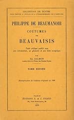 Coutumes beauvaisis tome d'occasion  Livré partout en France