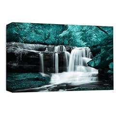 Teal waterfall canvas for sale  Delivered anywhere in UK