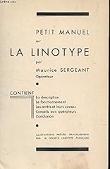 Petit manuel linotype d'occasion  Livré partout en France