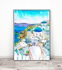 Santorini print greece for sale  Delivered anywhere in USA 