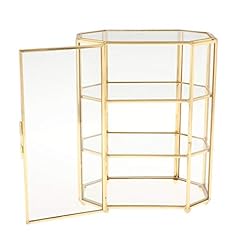 #N/A Glass Vintage Jewelry Box, Golden Octagon Jewelry for sale  Delivered anywhere in USA 