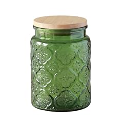 Green glass canister for sale  Delivered anywhere in USA 