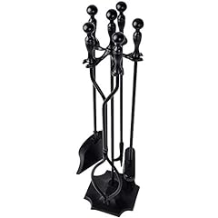 Amagabeli 5 Pcs Fireplace Tools Sets Black Handle Wrought, used for sale  Delivered anywhere in Ireland