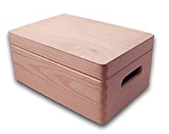 Plain Unpainted Wooden Tool Box DIY Storage Chest with for sale  Delivered anywhere in UK