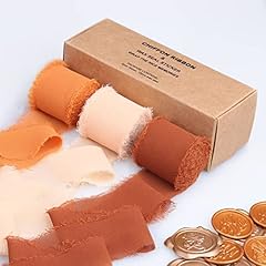 Terracotta chiffon ribbon for sale  Delivered anywhere in UK